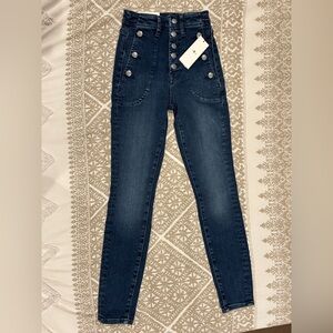 7 For All Mankind Dark Blue High-Rise Portia Denim Jeans